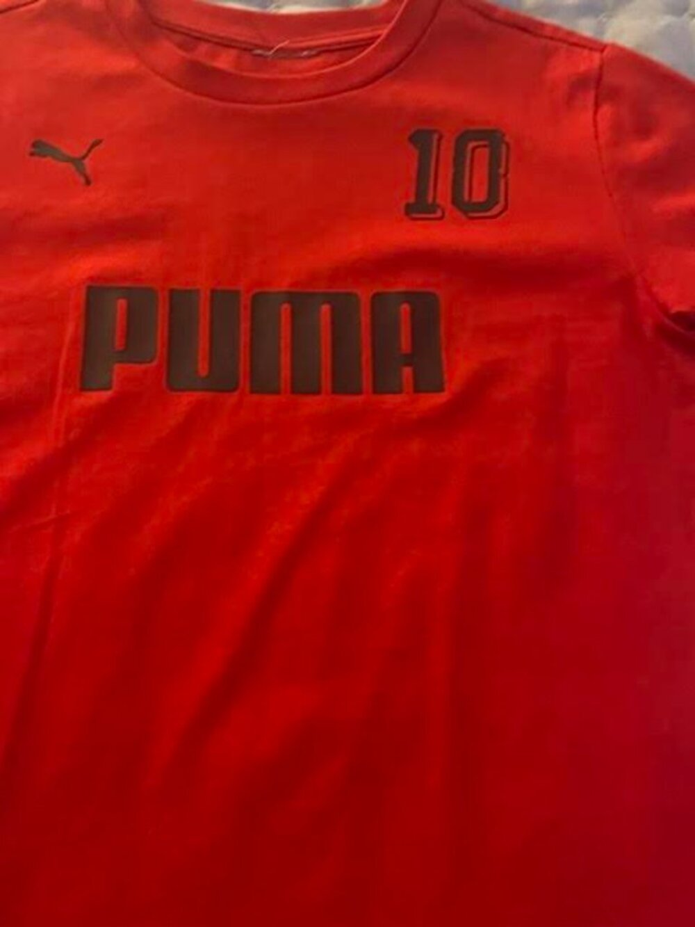 PUMA Boys Red T-Shirt & Gray Fleece Short Set Size 10/12 Like New - Picture 7 of 9
